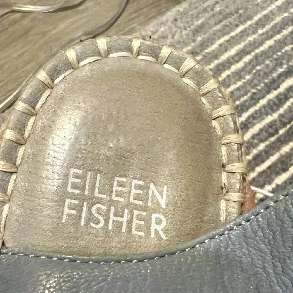 Eileen Fisher espadrilles, gray upper leather, hardly used size 8